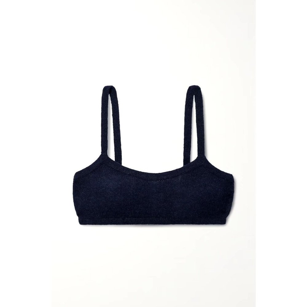 KHAITE Vara Bralette Abyss Dark Blue Cashmere Knit - Picture 1 of 5